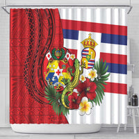 Hawaii And Tonga Shower Curtain King Kalakaua Tribal Gecko Tongan Ngatu