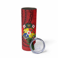 Hawaii And Tonga Skinny Tumbler King Kalakaua Tribal Gecko Tongan Ngatu