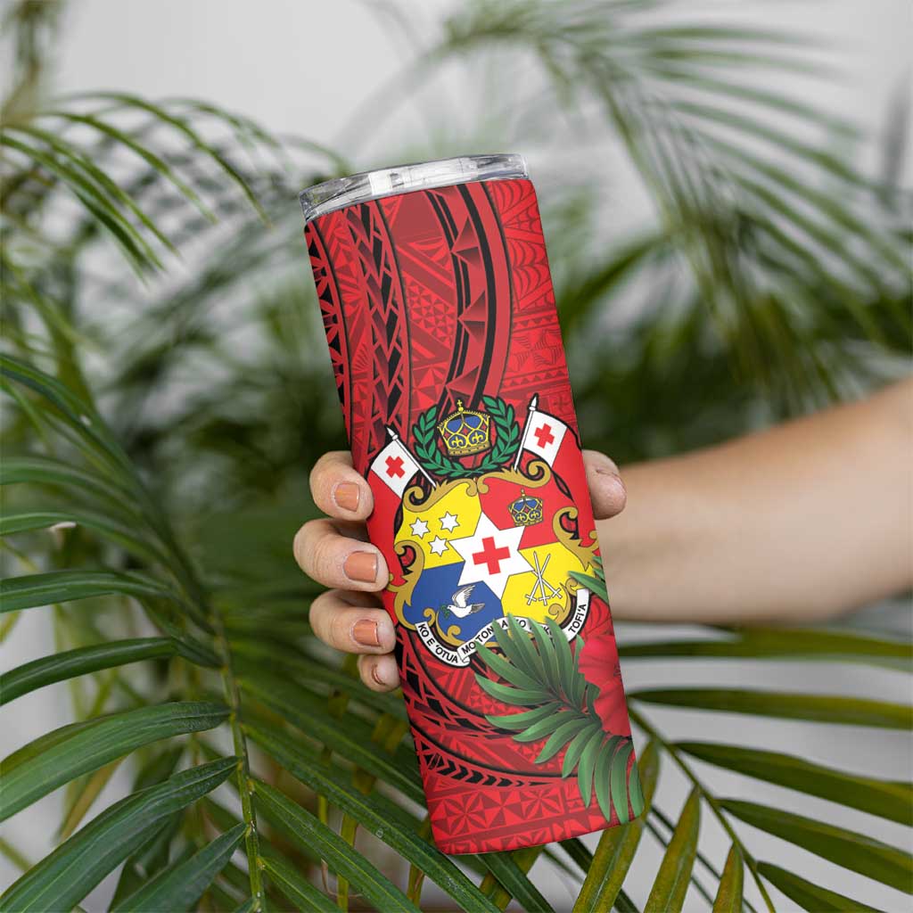 Hawaii And Tonga Skinny Tumbler King Kalakaua Tribal Gecko Tongan Ngatu
