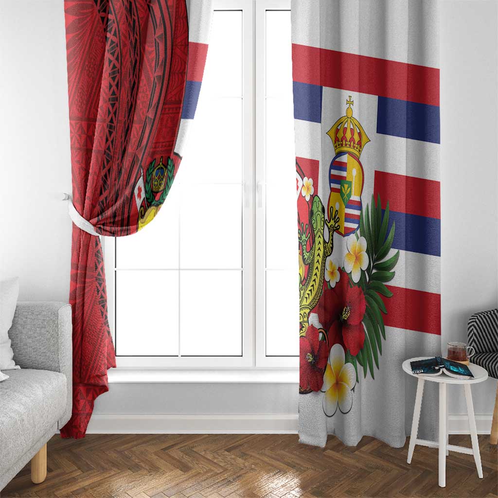 Hawaii And Tonga Window Curtain King Kalakaua Tribal Gecko Tongan Ngatu