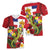 Hawaii And Tonga Women V-Neck T-Shirt King Kalakaua Tribal Gecko Tongan Ngatu