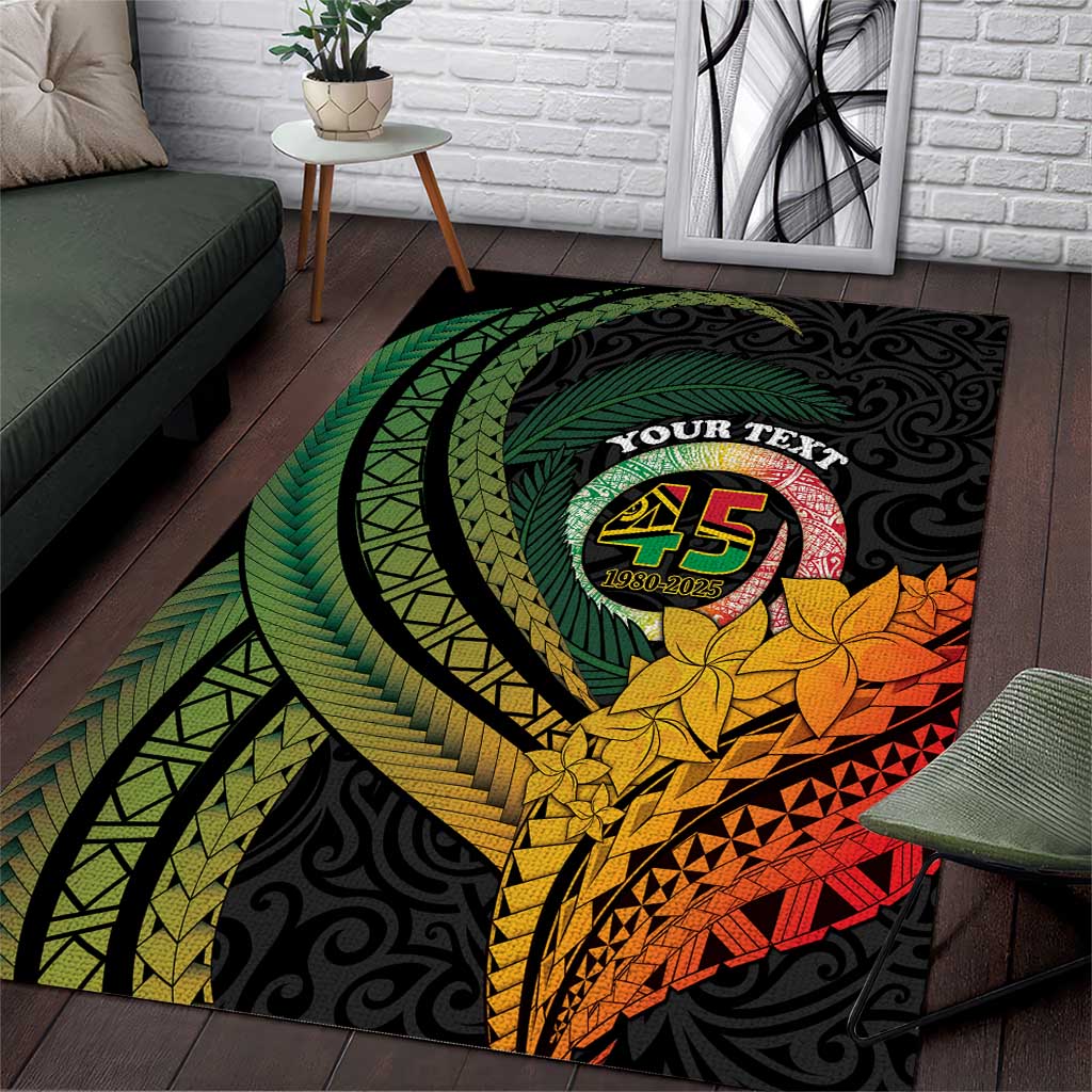Personalised Vanuatu Independence Day Area Rug July 30 Pig Tusk Long God Yumi Stanap