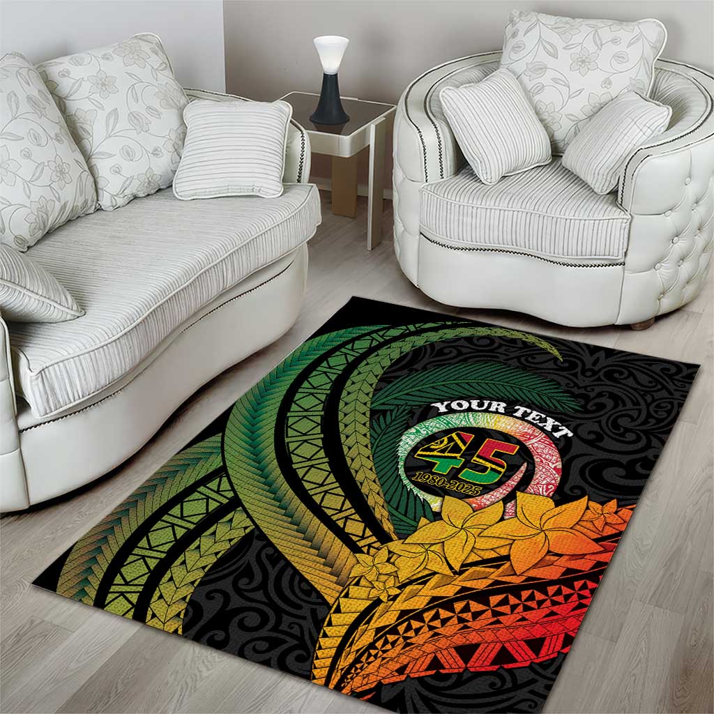 Personalised Vanuatu Independence Day Area Rug July 30 Pig Tusk Long God Yumi Stanap