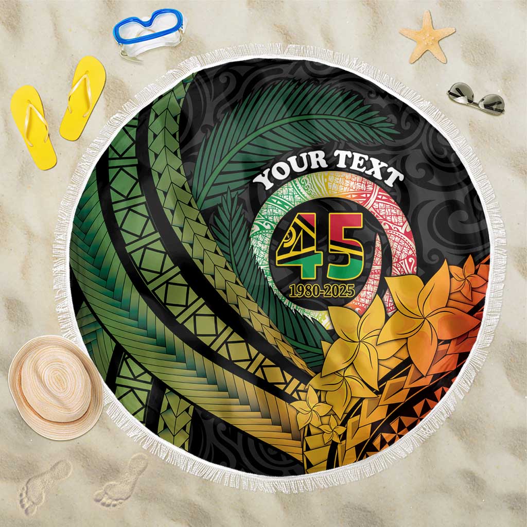 Personalised Vanuatu Independence Day Beach Blanket July 30 Pig Tusk Long God Yumi Stanap