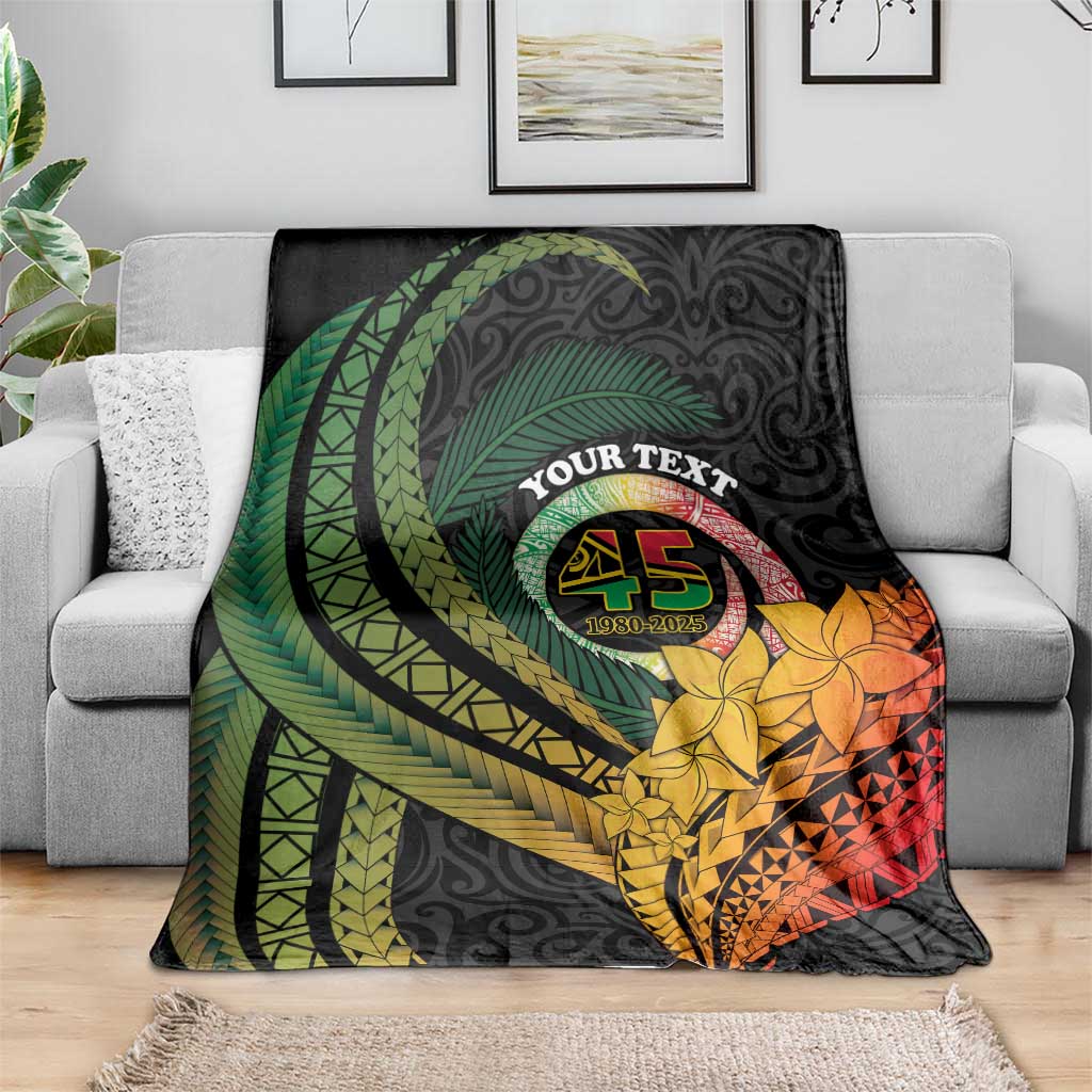 Personalised Vanuatu Independence Day Blanket July 30 Pig Tusk Long God Yumi Stanap
