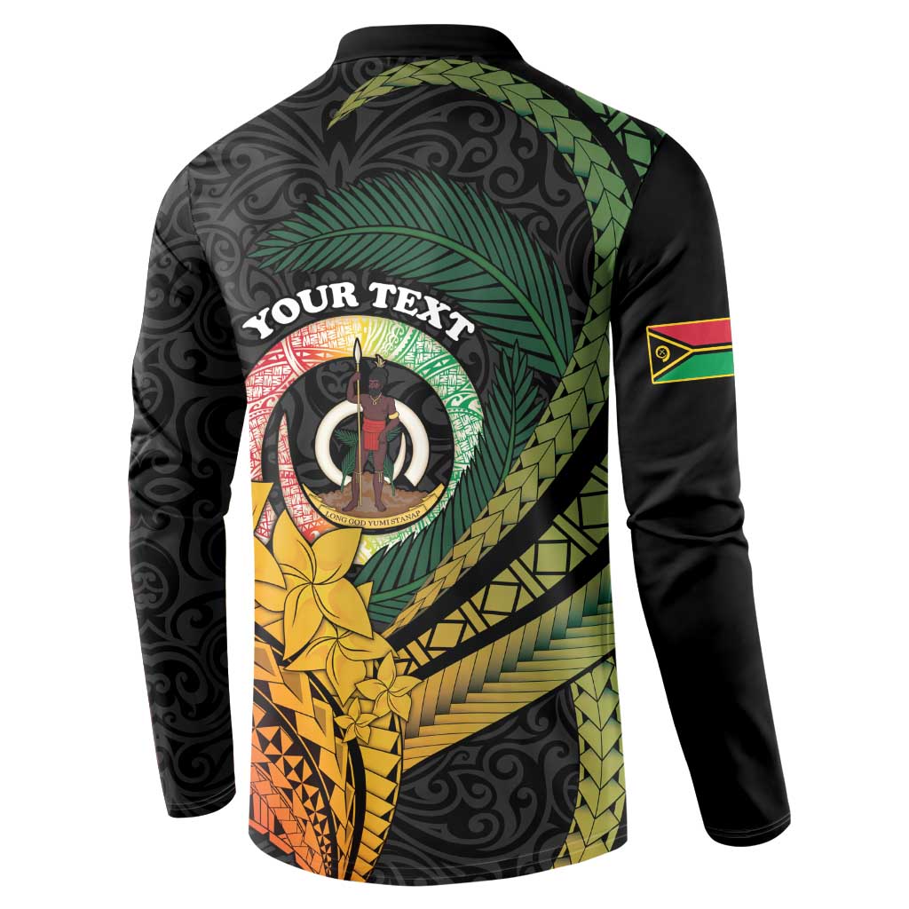 Personalised Vanuatu Independence Day Button Sweatshirt July 30 Pig Tusk Long God Yumi Stanap