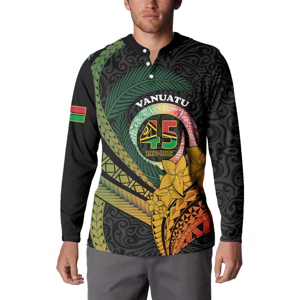 Personalised Vanuatu Independence Day Button Sweatshirt July 30 Pig Tusk Long God Yumi Stanap