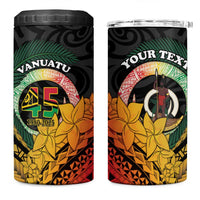 Personalised Vanuatu Independence Day 4 in 1 Can Cooler Tumbler July 30 Pig Tusk Long God Yumi Stanap