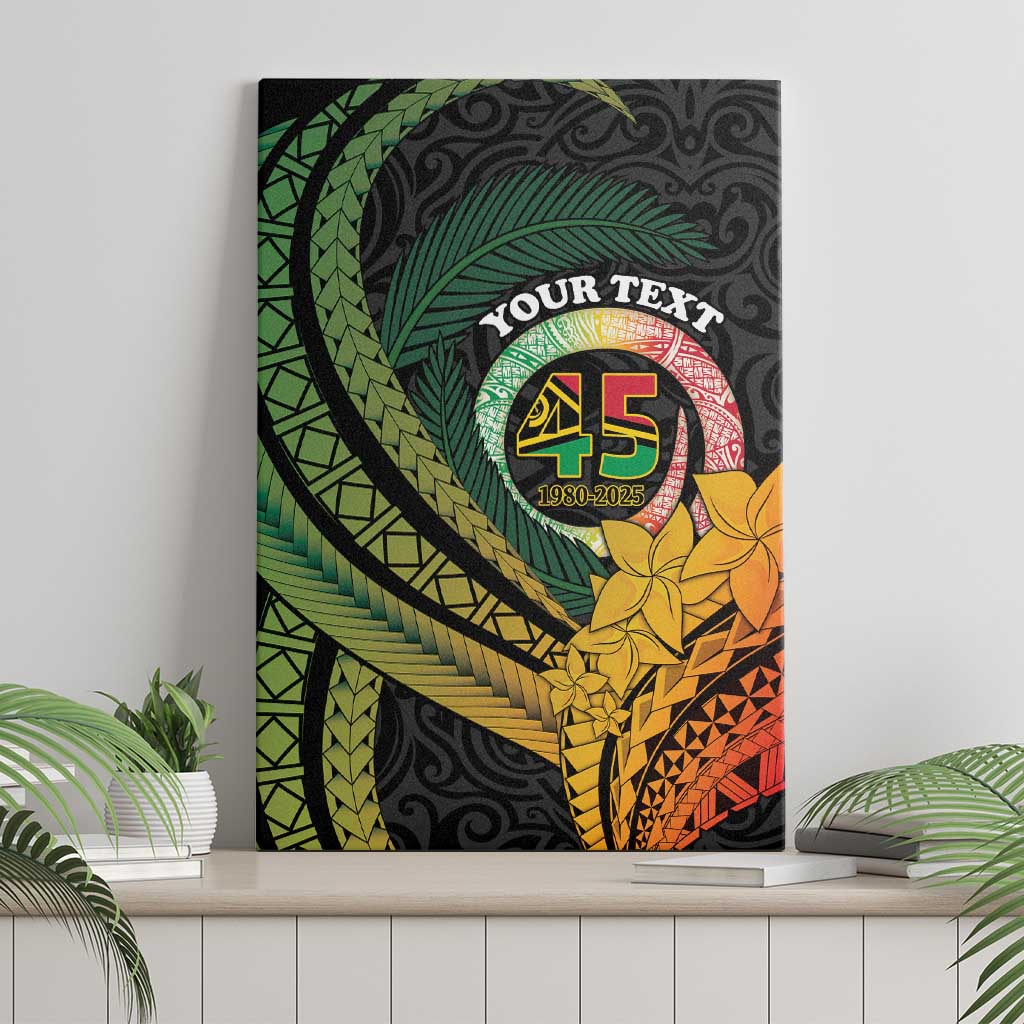 Personalised Vanuatu Independence Day Canvas Wall Art July 30 Pig Tusk Long God Yumi Stanap