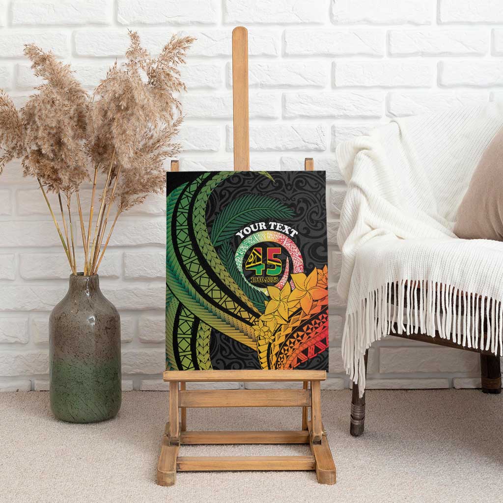 Personalised Vanuatu Independence Day Canvas Wall Art July 30 Pig Tusk Long God Yumi Stanap
