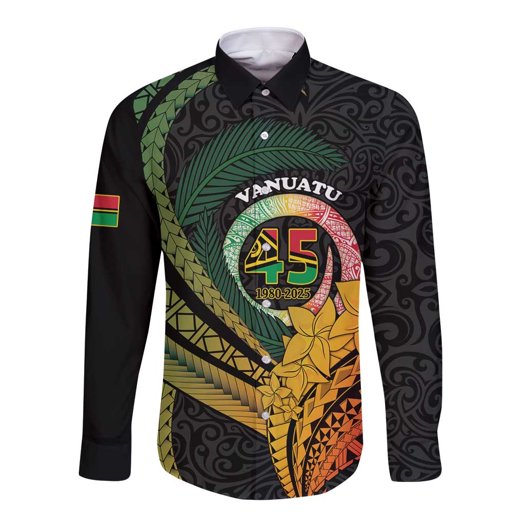 Personalised Vanuatu Independence Day Long Sleeve Button Shirt July 30 Pig Tusk Long God Yumi Stanap