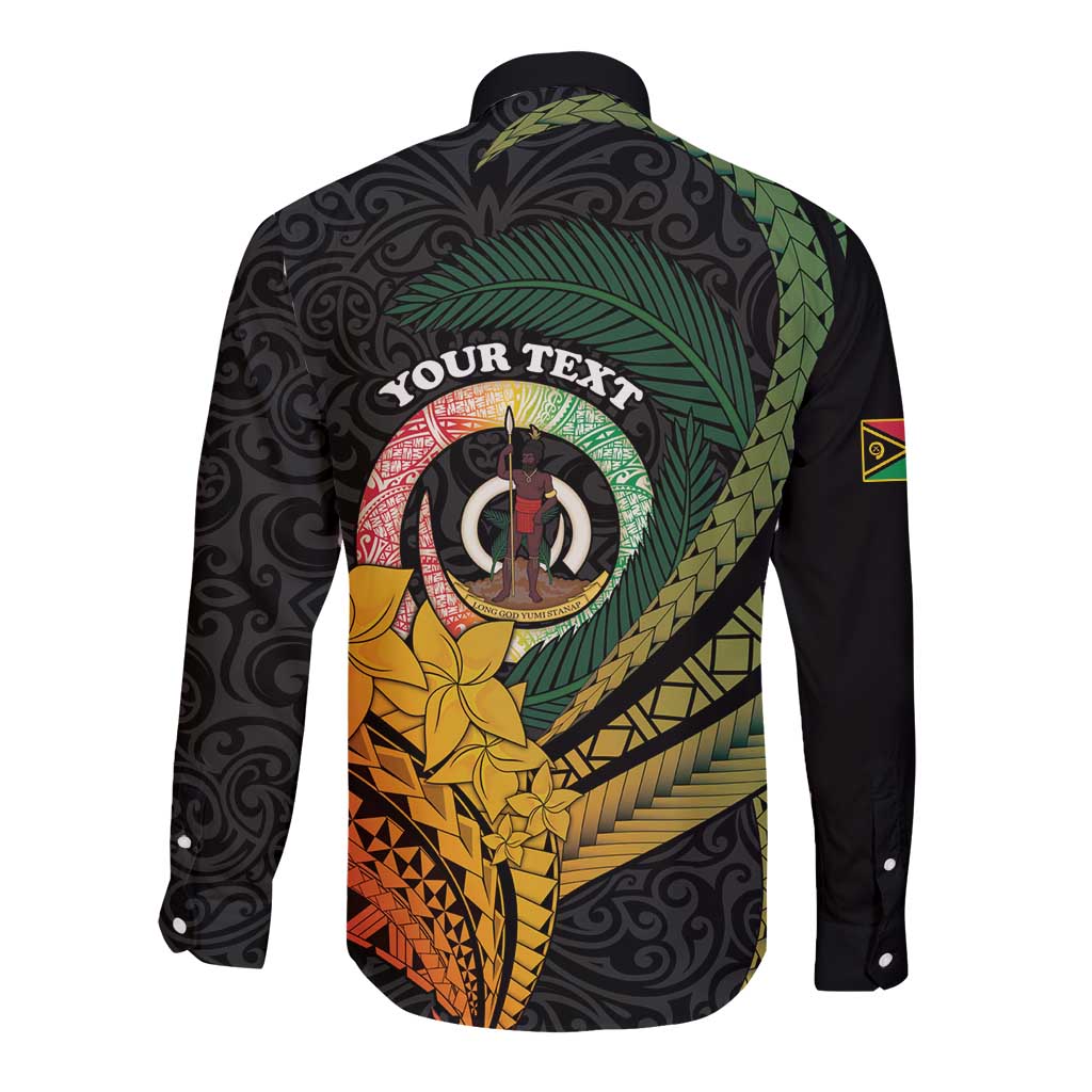 Personalised Vanuatu Independence Day Long Sleeve Button Shirt July 30 Pig Tusk Long God Yumi Stanap