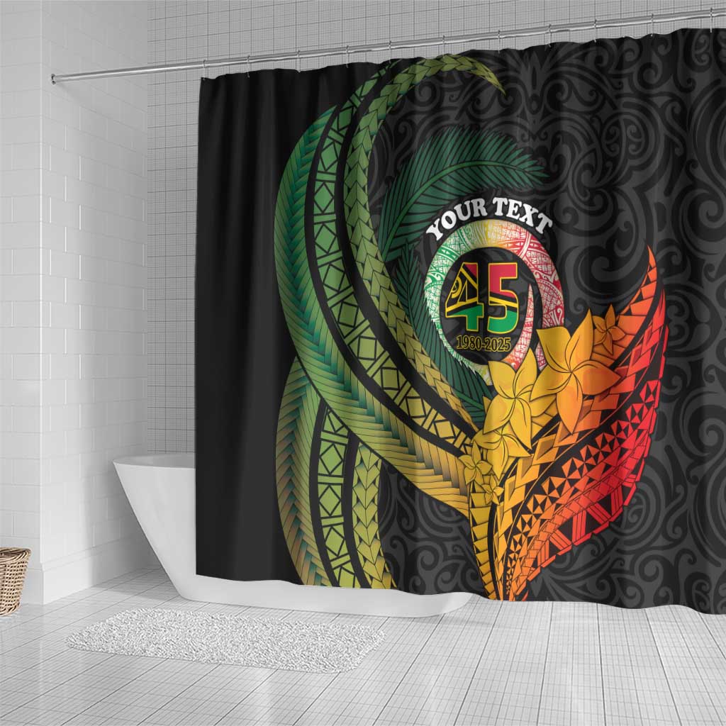 Personalised Vanuatu Independence Day Shower Curtain July 30 Pig Tusk Long God Yumi Stanap