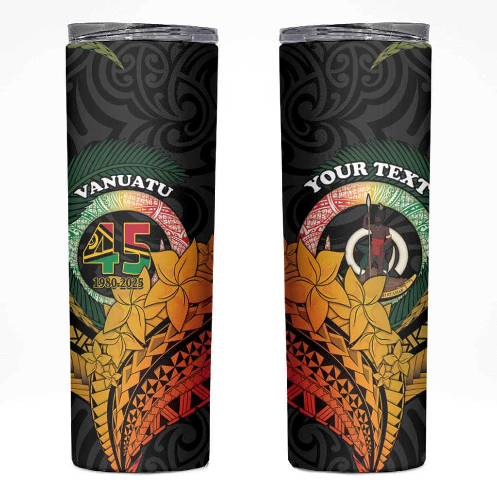 Personalised Vanuatu Independence Day Skinny Tumbler July 30 Pig Tusk Long God Yumi Stanap