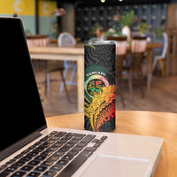 Personalised Vanuatu Independence Day Skinny Tumbler July 30 Pig Tusk Long God Yumi Stanap