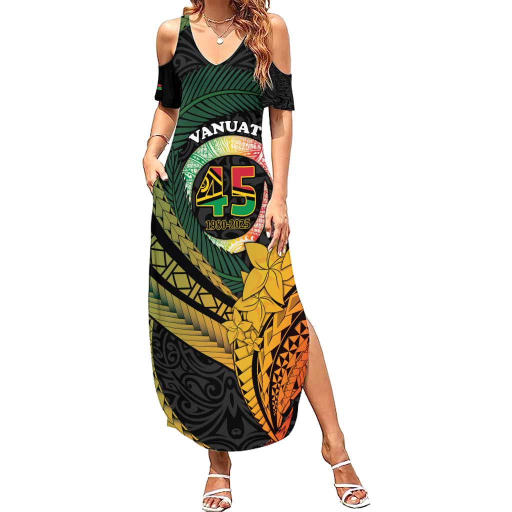 Personalised Vanuatu Independence Day Summer Maxi Dress July 30 Pig Tusk Long God Yumi Stanap