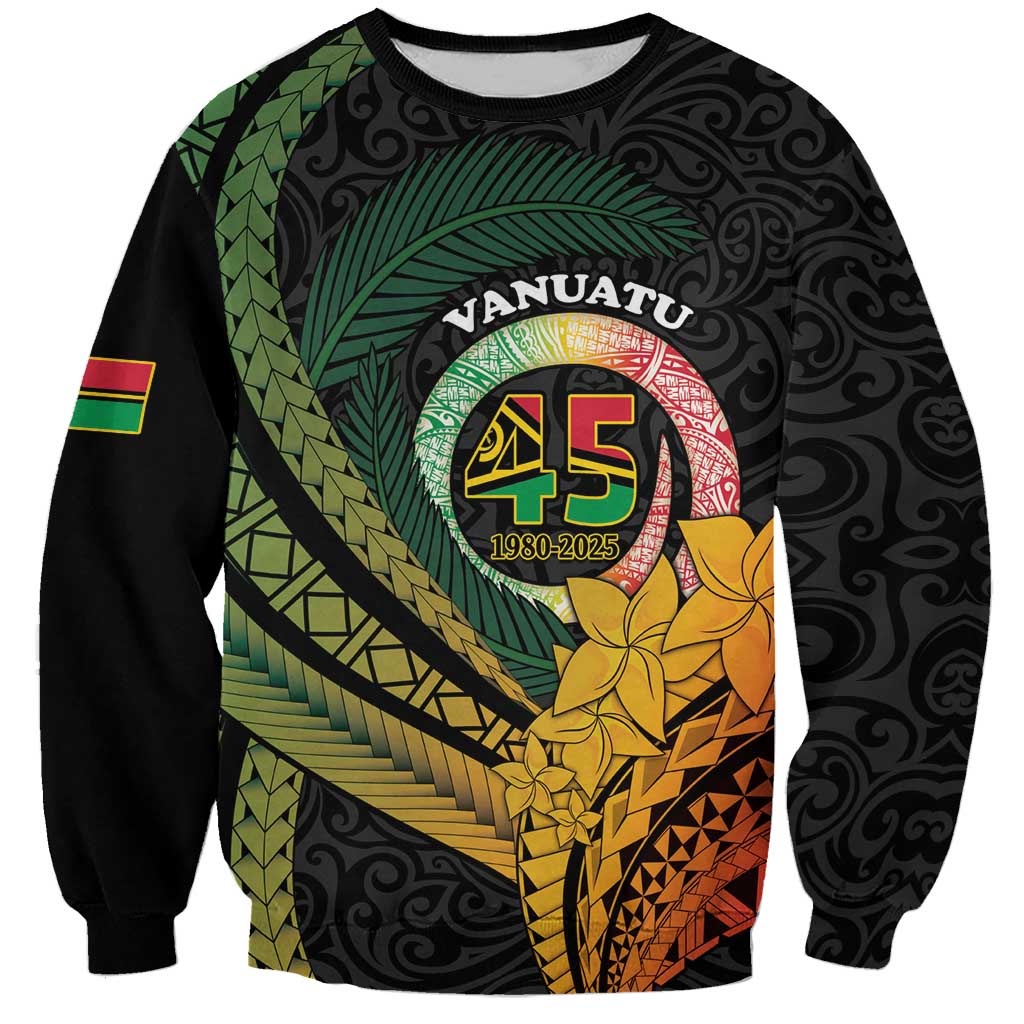 Personalised Vanuatu Independence Day Sweatshirt July 30 Pig Tusk Long God Yumi Stanap