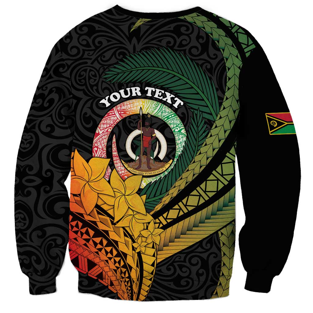 Personalised Vanuatu Independence Day Sweatshirt July 30 Pig Tusk Long God Yumi Stanap