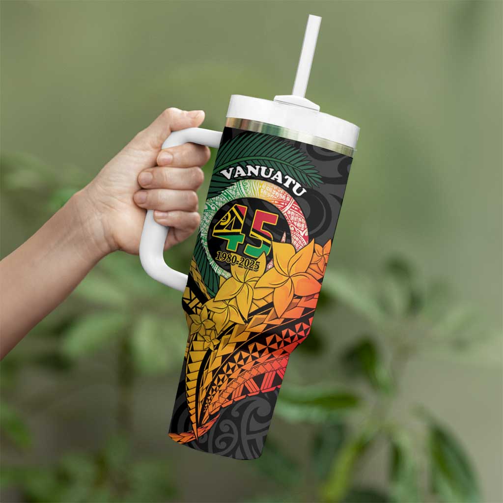 Personalised Vanuatu Independence Day Tumbler With Handle July 30 Pig Tusk Long God Yumi Stanap LT14 - Polynesian Pride