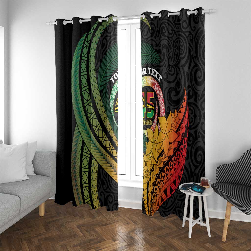 Personalised Vanuatu Independence Day Window Curtain July 30 Pig Tusk Long God Yumi Stanap