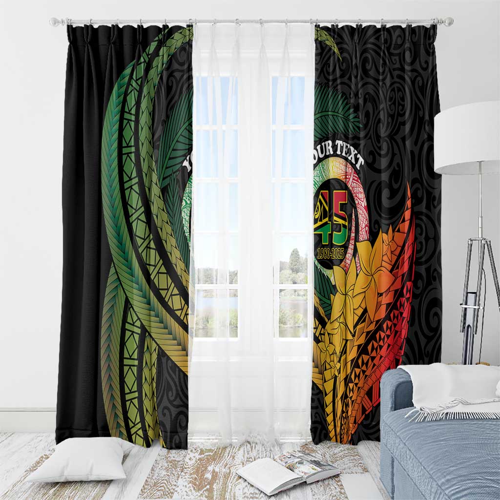 Personalised Vanuatu Independence Day Window Curtain July 30 Pig Tusk Long God Yumi Stanap