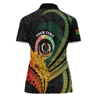 Personalised Vanuatu Independence Day Women Polo Shirt July 30 Pig Tusk Long God Yumi Stanap