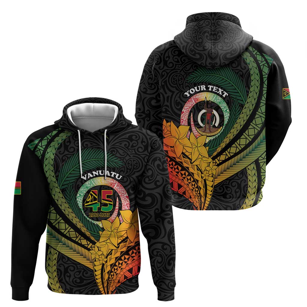 Personalised Vanuatu Independence Day Zip Hoodie July 30 Pig Tusk Long God Yumi Stanap