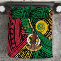 Halo Vanuatu Bedding Set Happy 46th Independence Anniversary LT14 Black - Polynesian Pride