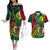 Halo Vanuatu Couples Matching Off The Shoulder Long Sleeve Dress and Hawaiian Shirt Happy 45th Independence Anniversary