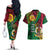 Halo Vanuatu Couples Matching Off The Shoulder Long Sleeve Dress and Hawaiian Shirt Happy 45th Independence Anniversary