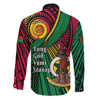 Halo Vanuatu Family Matching Long Sleeve Bodycon Dress and Hawaiian Shirt Happy 45th Independence Anniversary