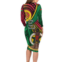 Halo Vanuatu Family Matching Long Sleeve Bodycon Dress and Hawaiian Shirt Happy 45th Independence Anniversary