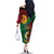 Halo Vanuatu Family Matching Off The Shoulder Long Sleeve Dress and Hawaiian Shirt Happy 45th Independence Anniversary