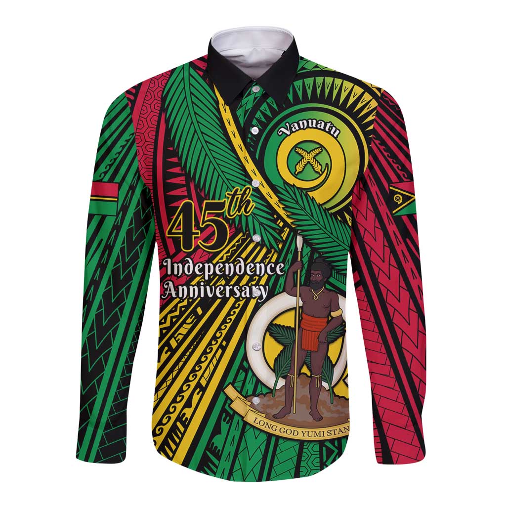 Halo Vanuatu Long Sleeve Button Shirt Happy 45th Independence Anniversary