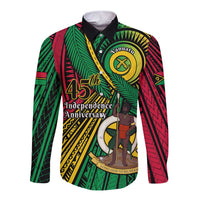Halo Vanuatu Long Sleeve Button Shirt Happy 45th Independence Anniversary
