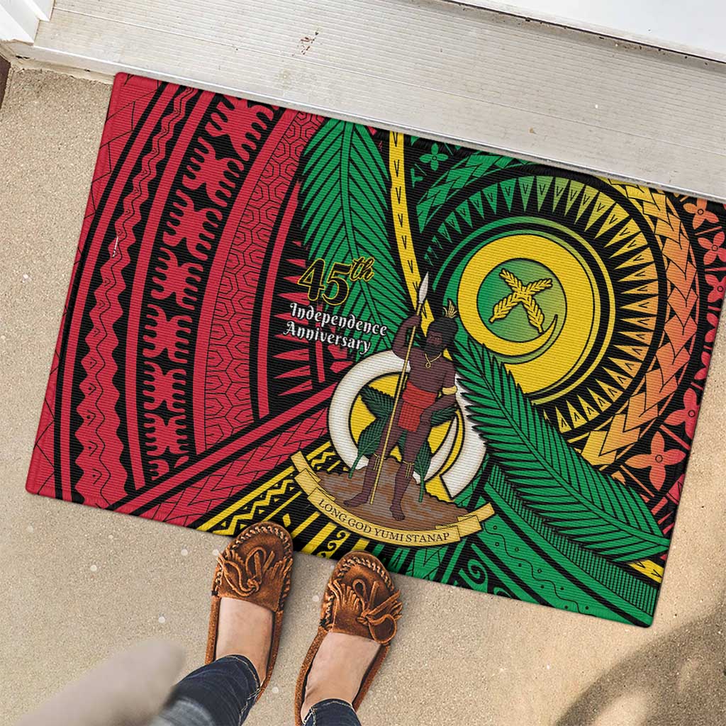 Halo Vanuatu Rubber Doormat Happy 45th Independence Anniversary