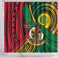 Halo Vanuatu Shower Curtain Happy 45th Independence Anniversary