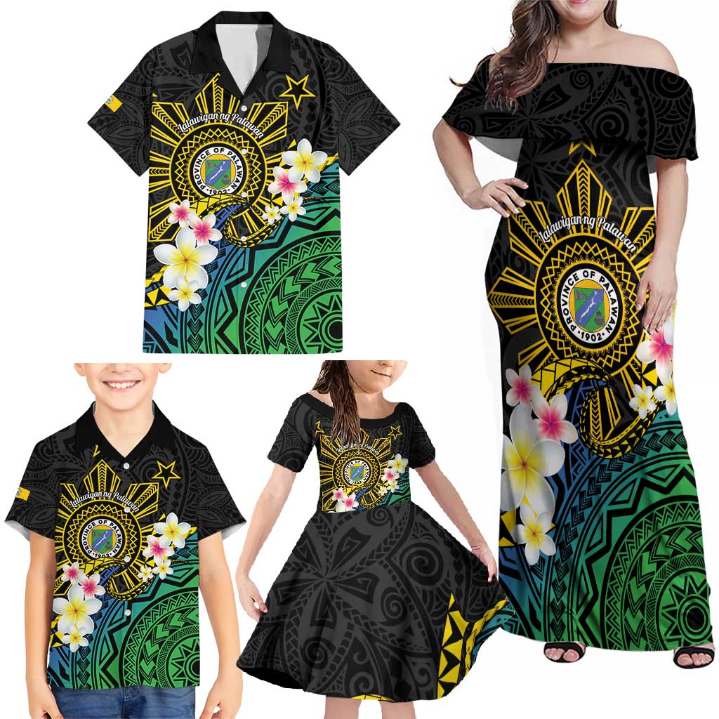 Lalawigan ng Palawan Family Matching Off Shoulder Maxi Dress and Hawaiian Shirt Philippines Province Land of Promise