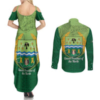 Isabela Philippines Couples Matching Summer Maxi Dress and Long Sleeve Button Shirt Queen Province Of The North LT14 - Polynesian Pride