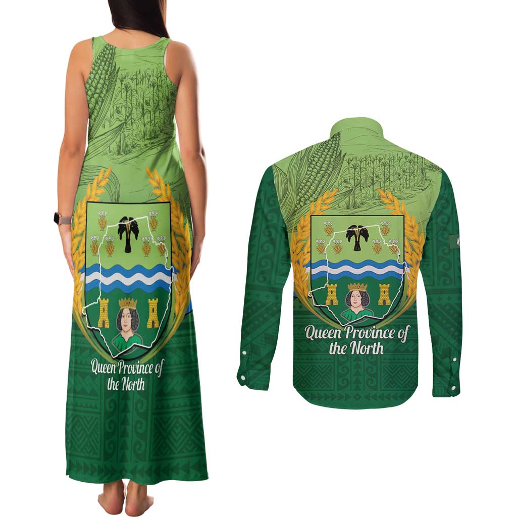 Isabela Philippines Couples Matching Tank Maxi Dress and Long Sleeve Button Shirt Queen Province Of The North LT14 - Polynesian Pride