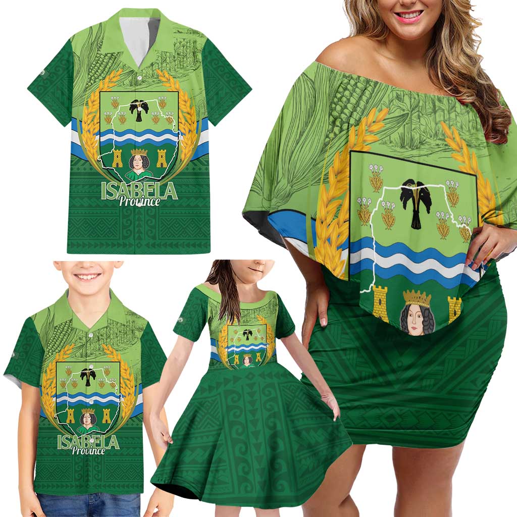 Isabela Philippines Family Matching Off Shoulder Short Dress and Hawaiian Shirt Queen Province Of The North