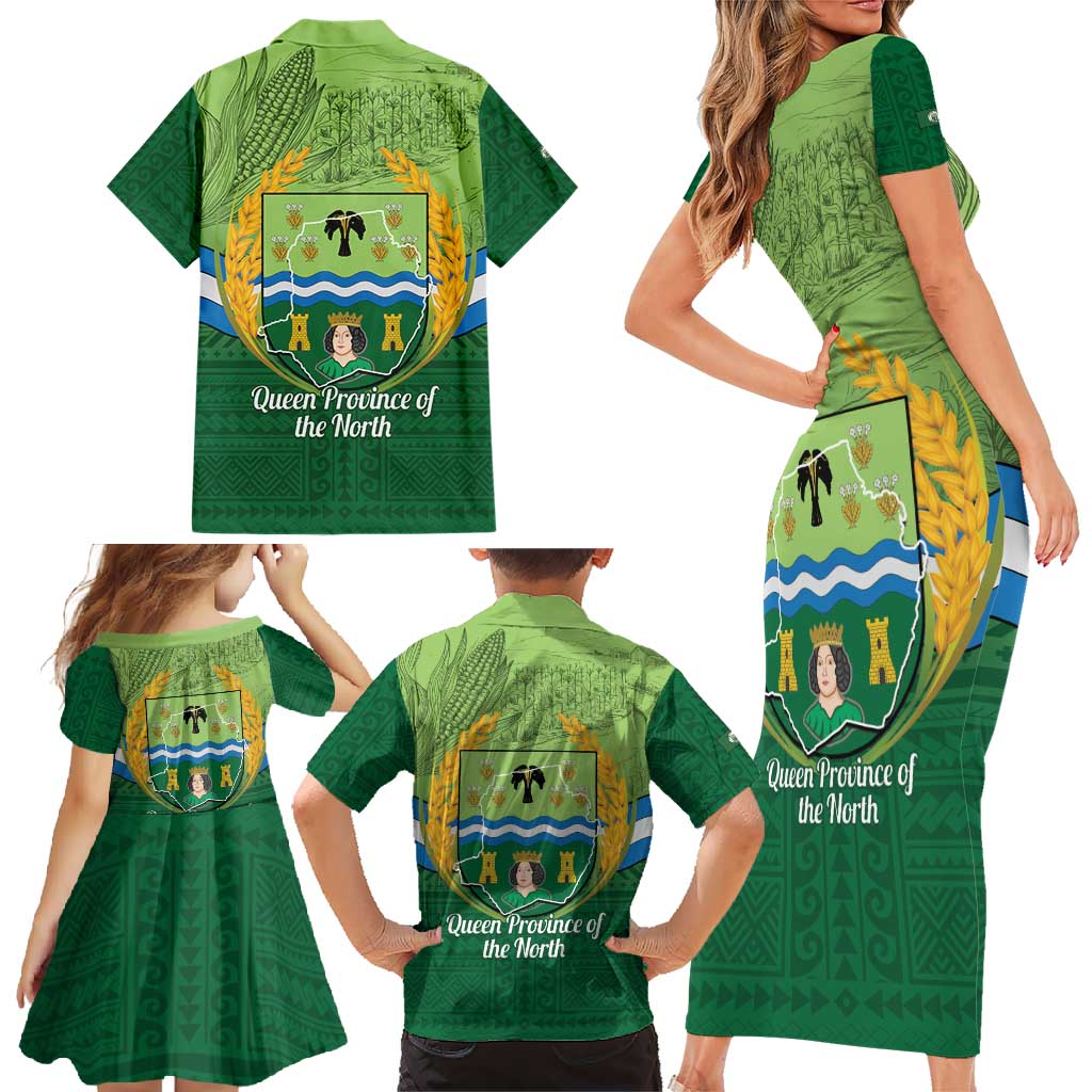 Isabela Philippines Family Matching Short Sleeve Bodycon Dress and Hawaiian Shirt Queen Province Of The North