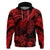 Custom Polynesian Hoodie Tribal Honu Turtle with Hibiscus Red Version LT14 Pullover Hoodie Red - Polynesian Pride