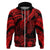 Custom Polynesian Hoodie Tribal Honu Turtle with Hibiscus Red Version LT14 Zip Hoodie Red - Polynesian Pride