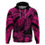 Custom Polynesian Hoodie Tribal Honu Turtle with Hibiscus Pink Version LT14 Pullover Hoodie Pink - Polynesian Pride