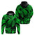 Custom Polynesian Hoodie Tribal Honu Turtle with Hibiscus Green Version LT14 - Polynesian Pride