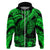 Custom Polynesian Hoodie Tribal Honu Turtle with Hibiscus Green Version LT14 Zip Hoodie Green - Polynesian Pride