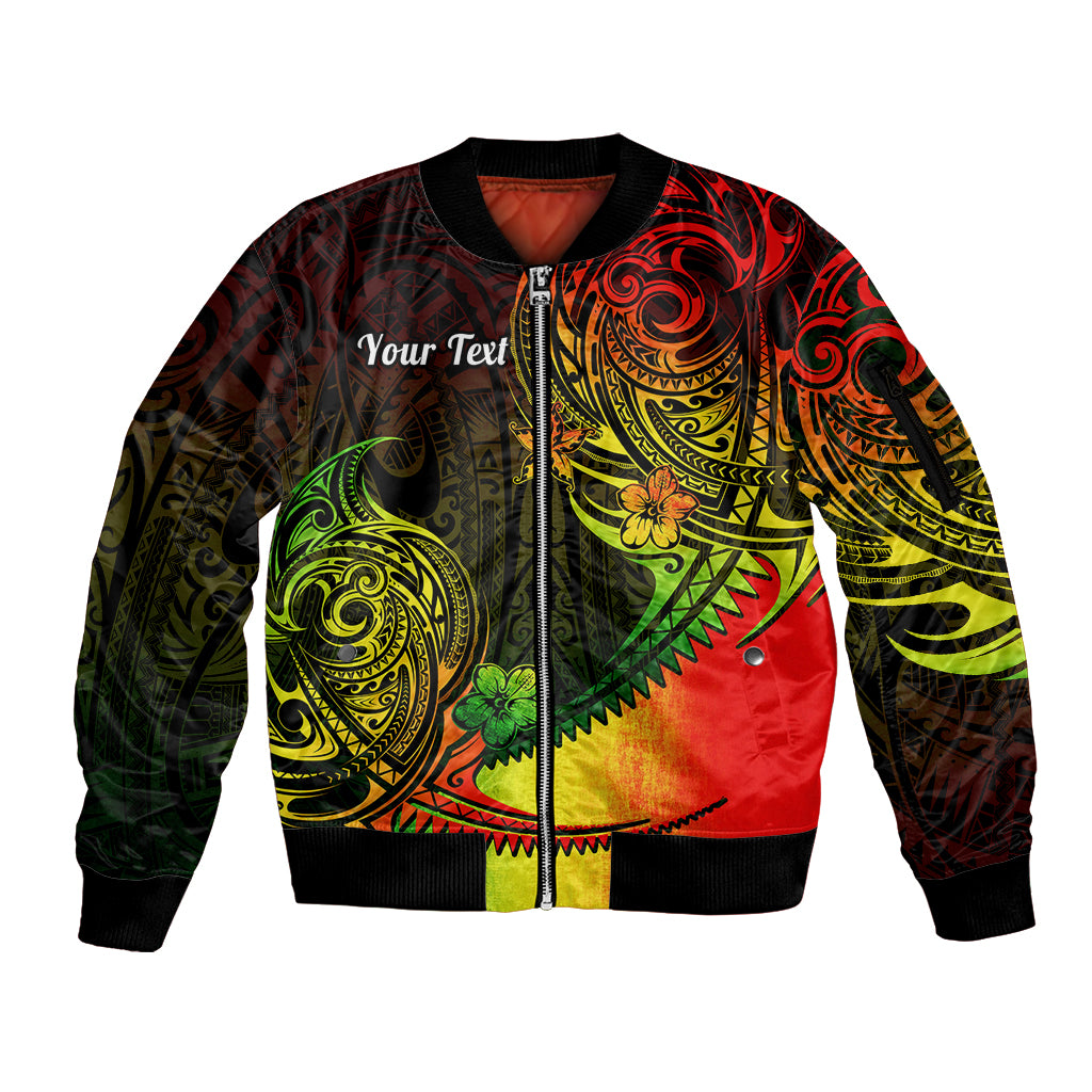 Personalised Polynesian Tribal Sleeve Zip Bomber Jacket Unique Reggae LT14 Unisex Reggae - Polynesian Pride