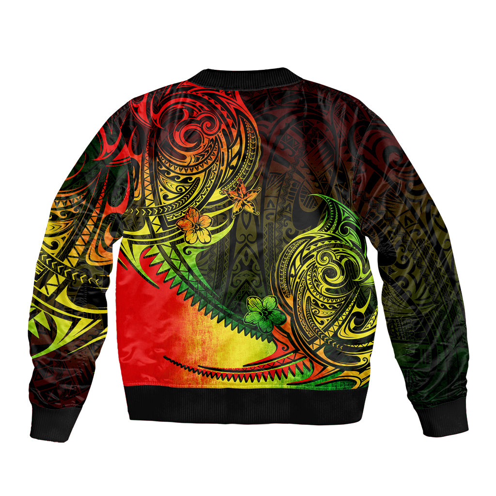 Personalised Polynesian Tribal Sleeve Zip Bomber Jacket Unique Reggae LT14 - Polynesian Pride