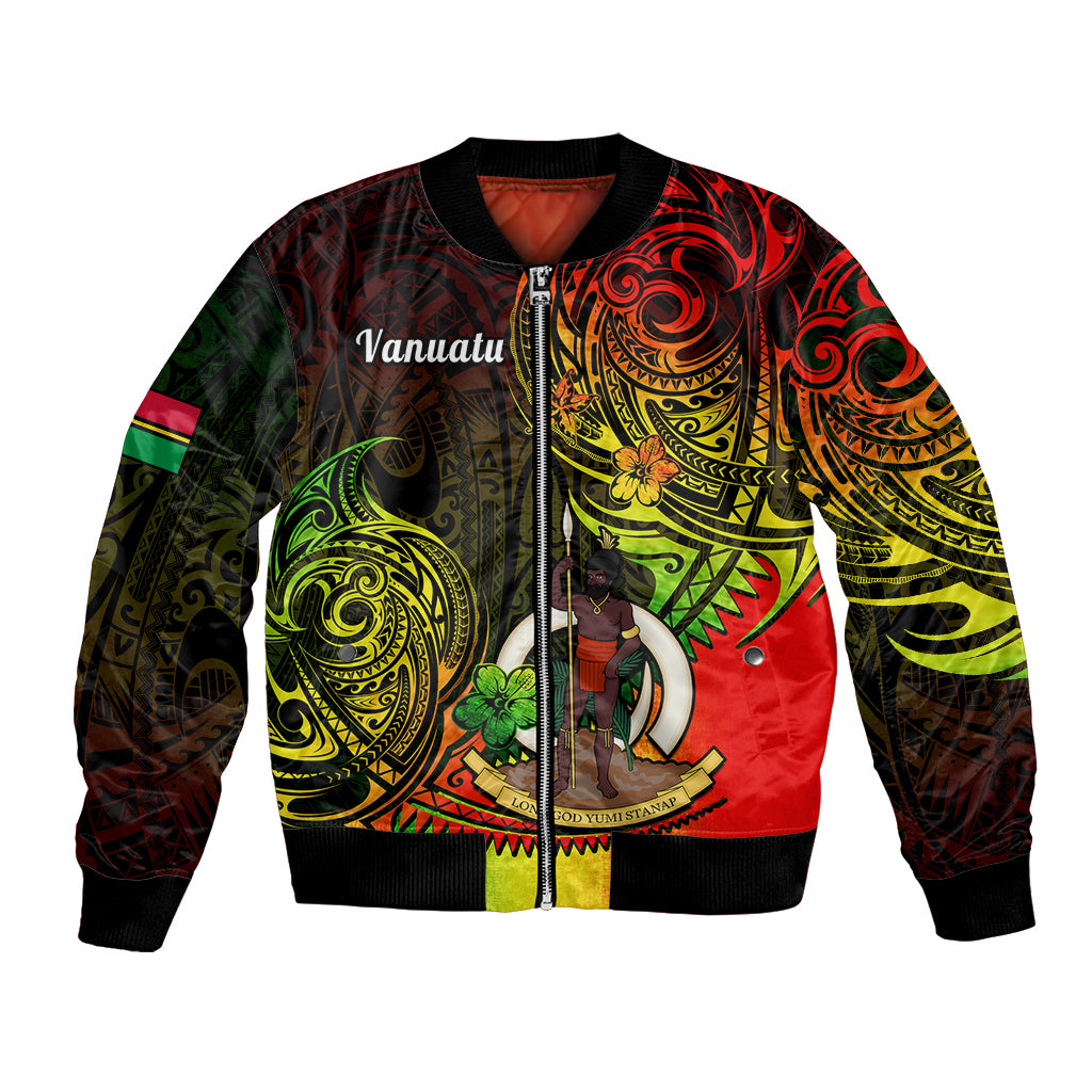 Polynesian Pride Vanuatu Bomber Jacket Reggae Polynesia Long God Yumi Stanap LT14 Unisex Reggae - Polynesian Pride
